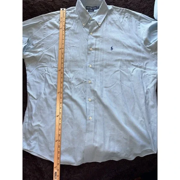 Ralph Lauren Blake Shirt Men's Size LARGE Blue Long Sleeve Button Down - Picture 7 of 7